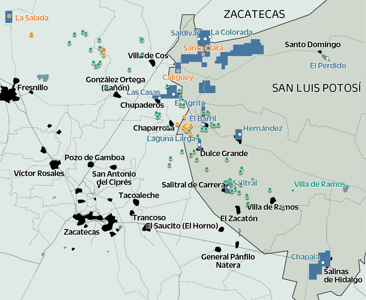Mapa Zacatecas